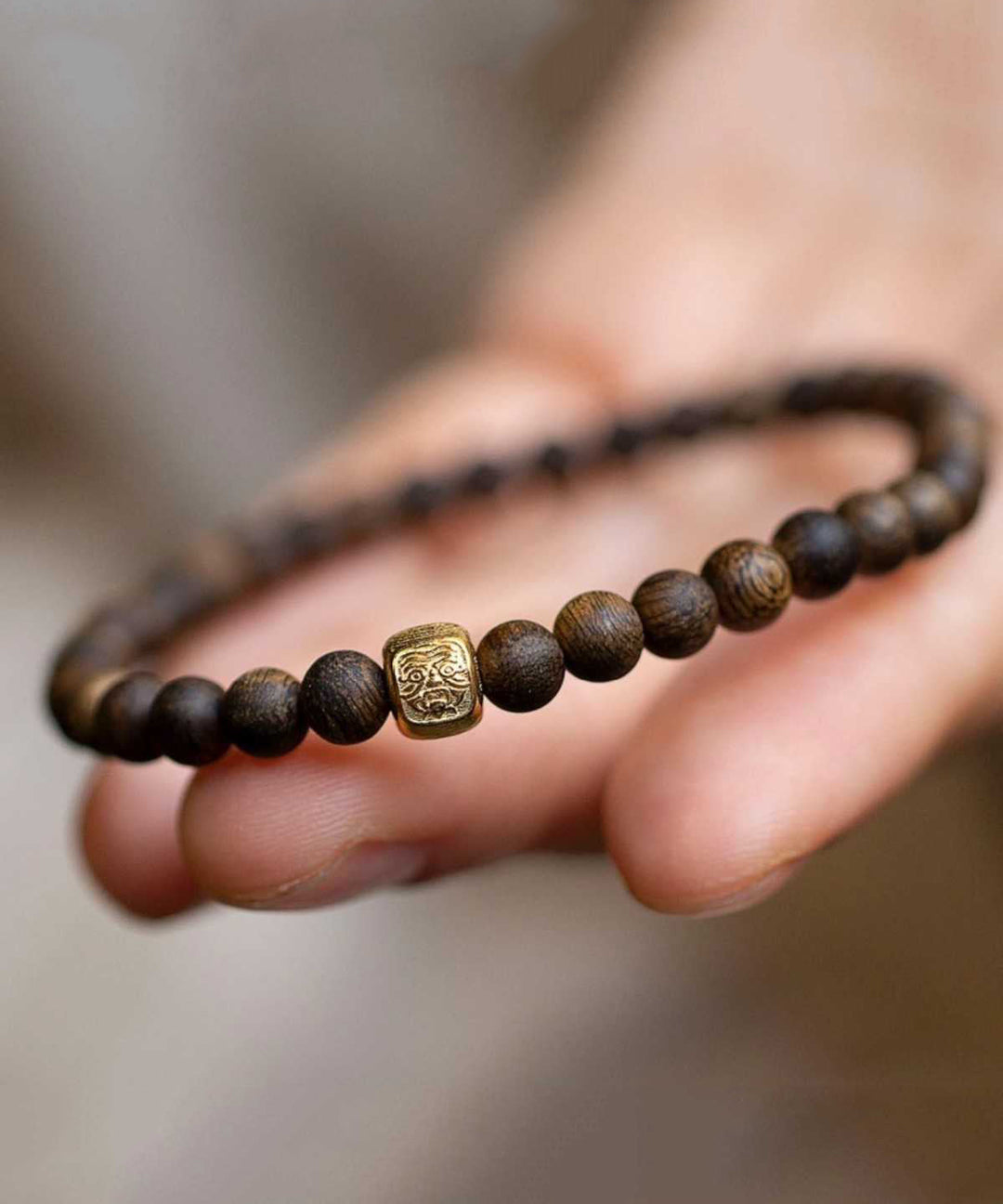 Women Brown Sterling Silver Overgild Beads Bracelet