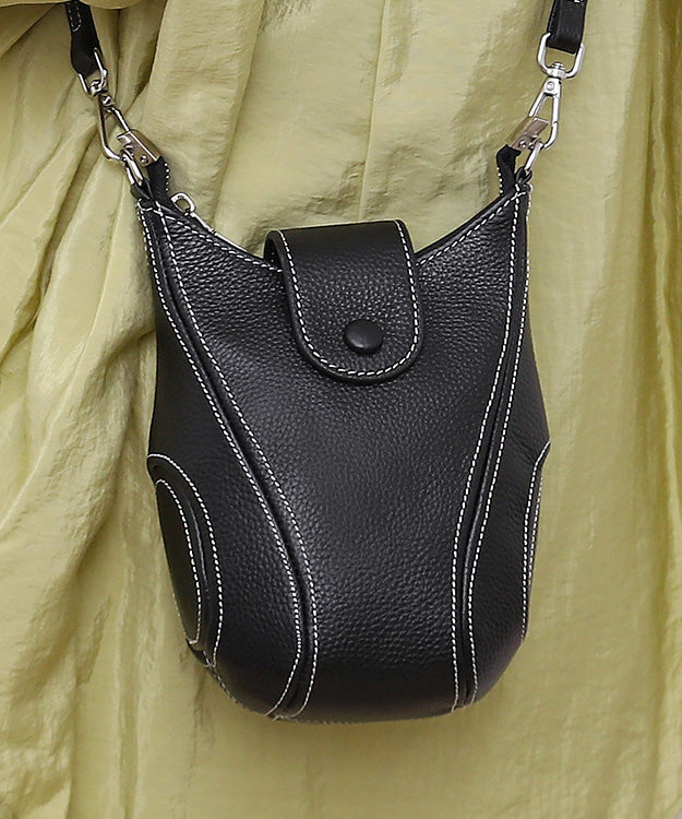 Women Brown Versatile Calf Leather Messenger Bag
