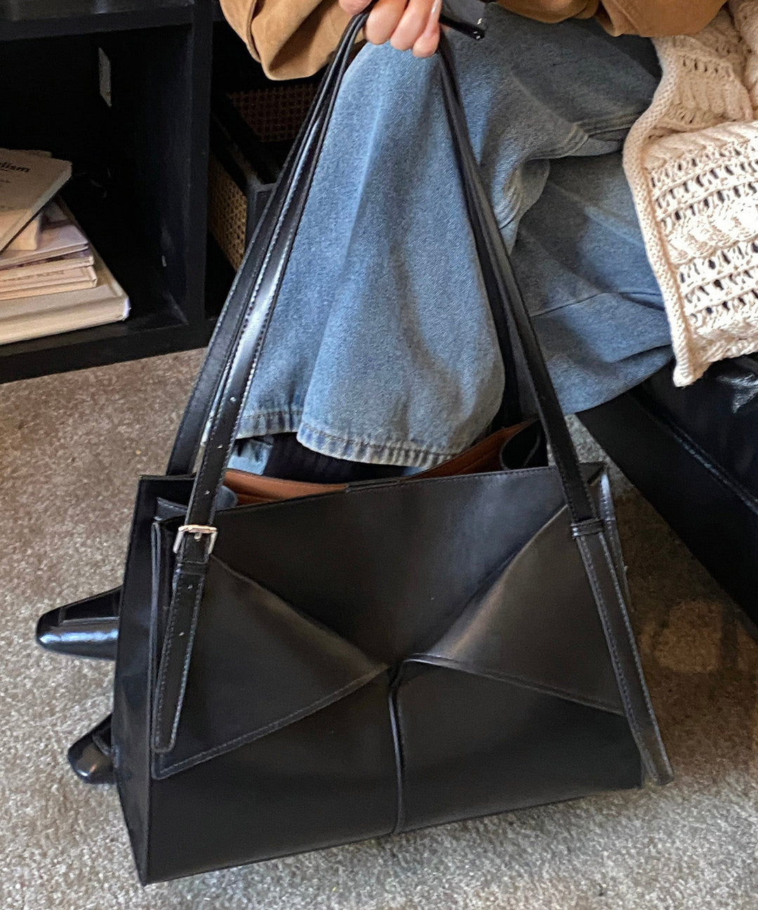 Women Coffee Large Capacity Faux Leather Shoulder Bag
