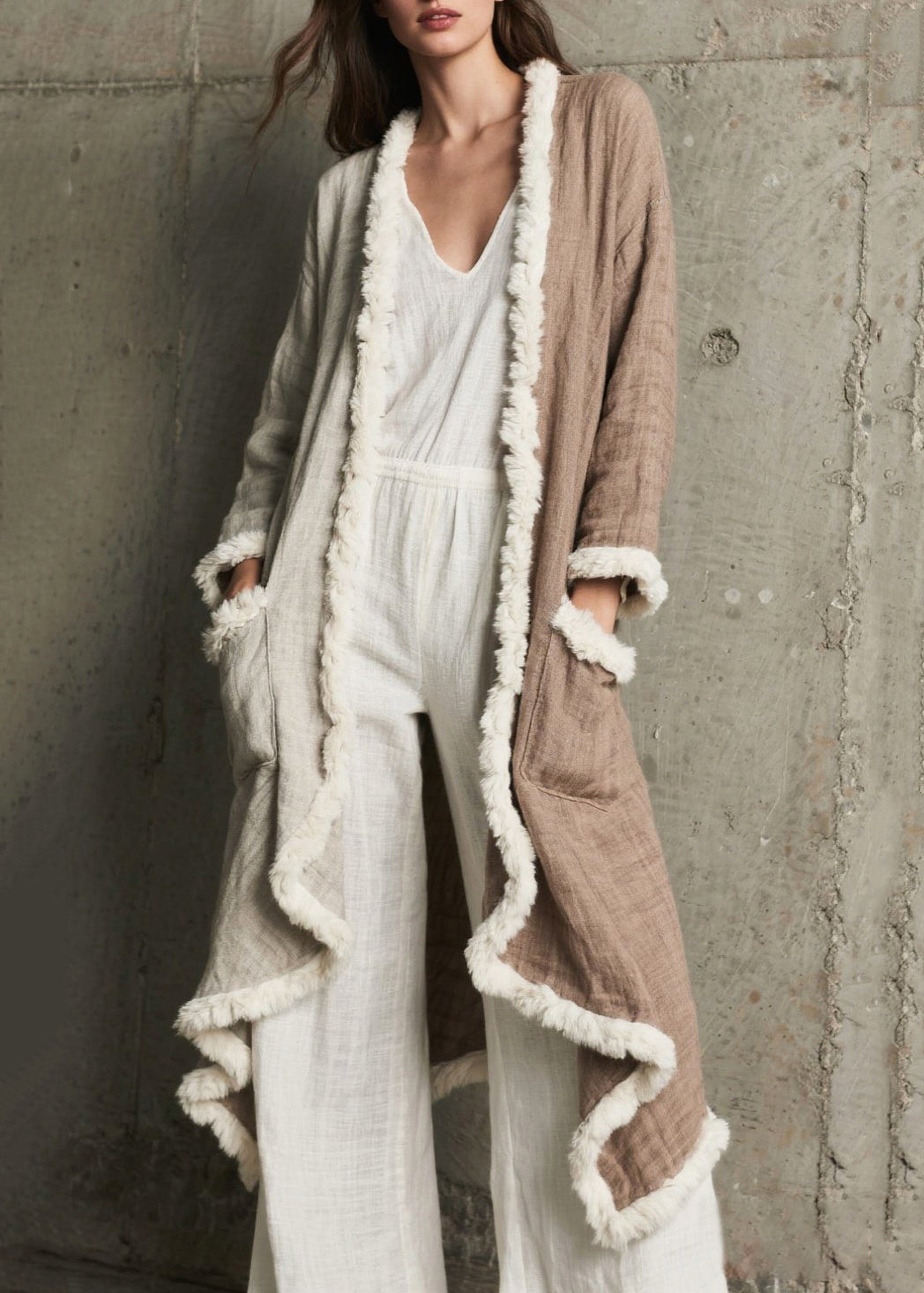 Women Colorblock Asymmetrical Patchwork Pcokets Cardigan Spring