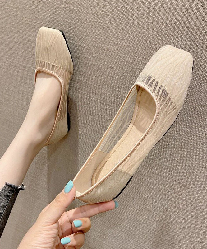 Women Comfortable Splicing Flats Black Breathable Mesh