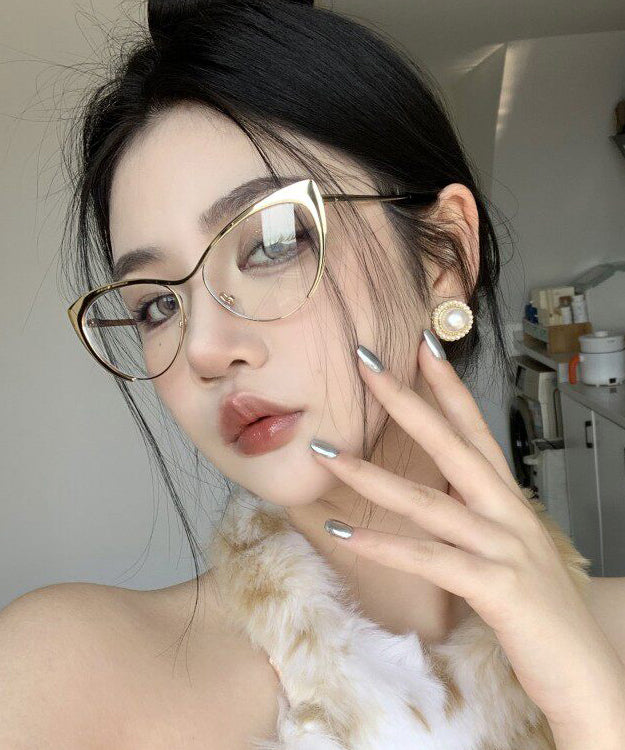 Women Gold Fashion Full Frame Reading Glasses