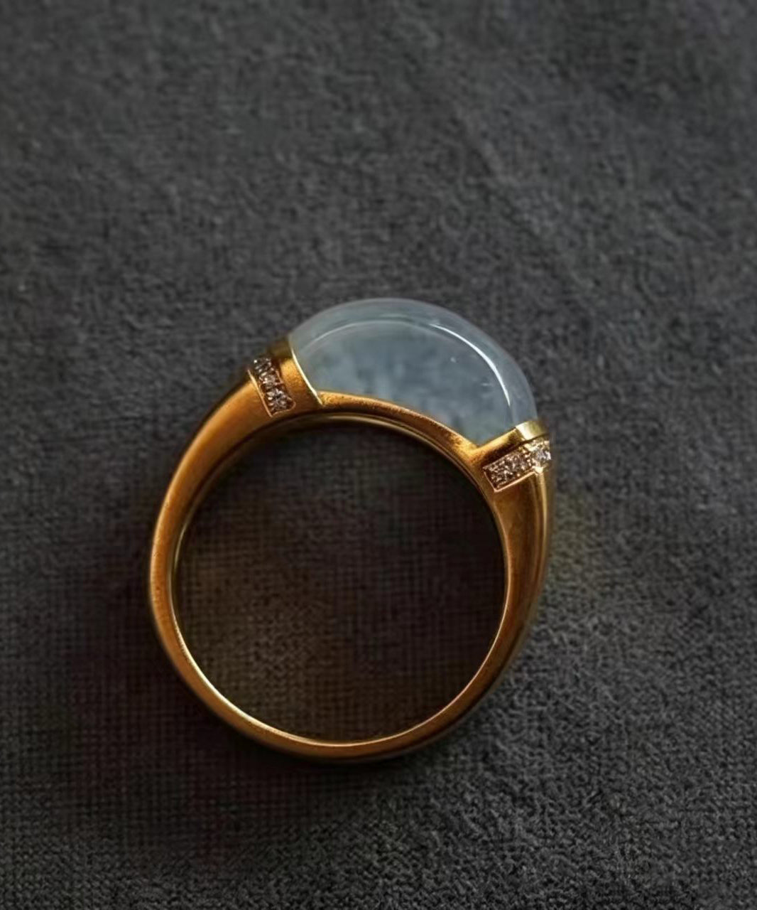 Women Gold Zircon Alloy Imitation Chalcedony Rings