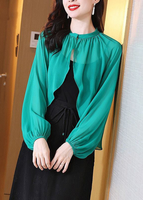 Women Green Oversized Chiffon UPF 50+ Cardigan Spring