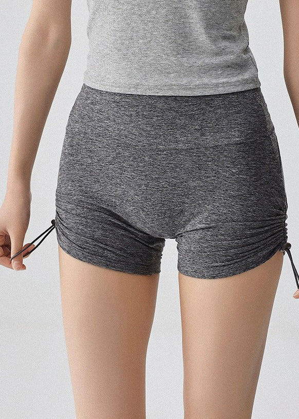 Women Grey High Waist Workout Gym Shorts Running Shorts Riding Leggings