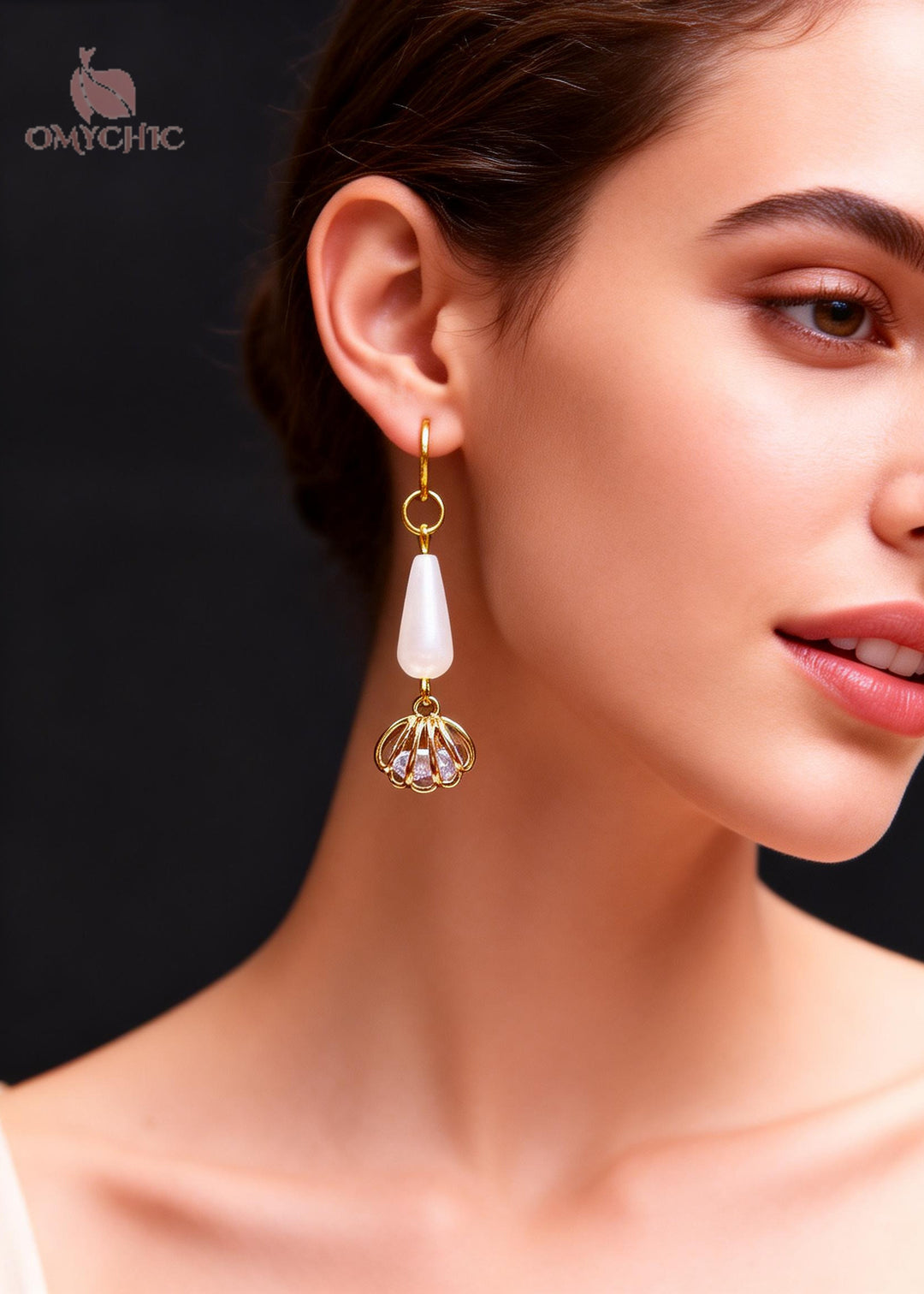 Women Hollow Out Gem Stone Tassels Drop Earrings