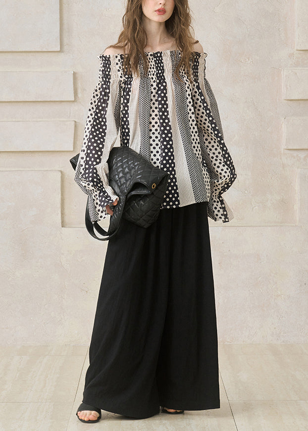 Women Khaki Cold Shoulder Print Cotton Tops Spring