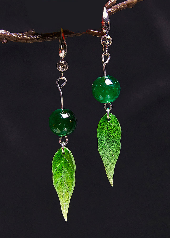 Women Leaf Leaf Acrylic Turquoise Drop Earrings - Omychic