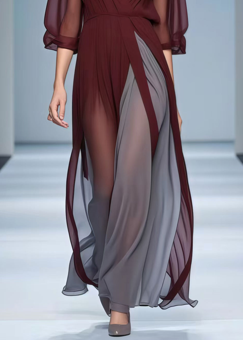Women Mulberry Patchwork Exra Large Hem Draping Dress Summer