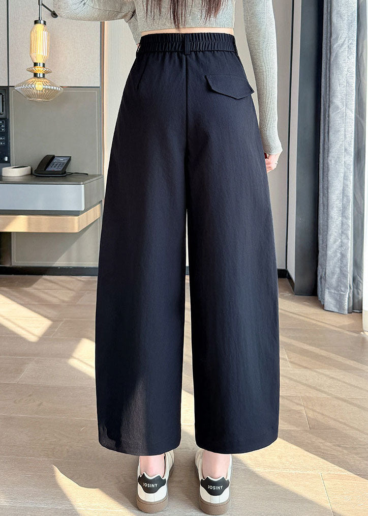 Women Navy Oversized Cotton Pants Trousers Fall