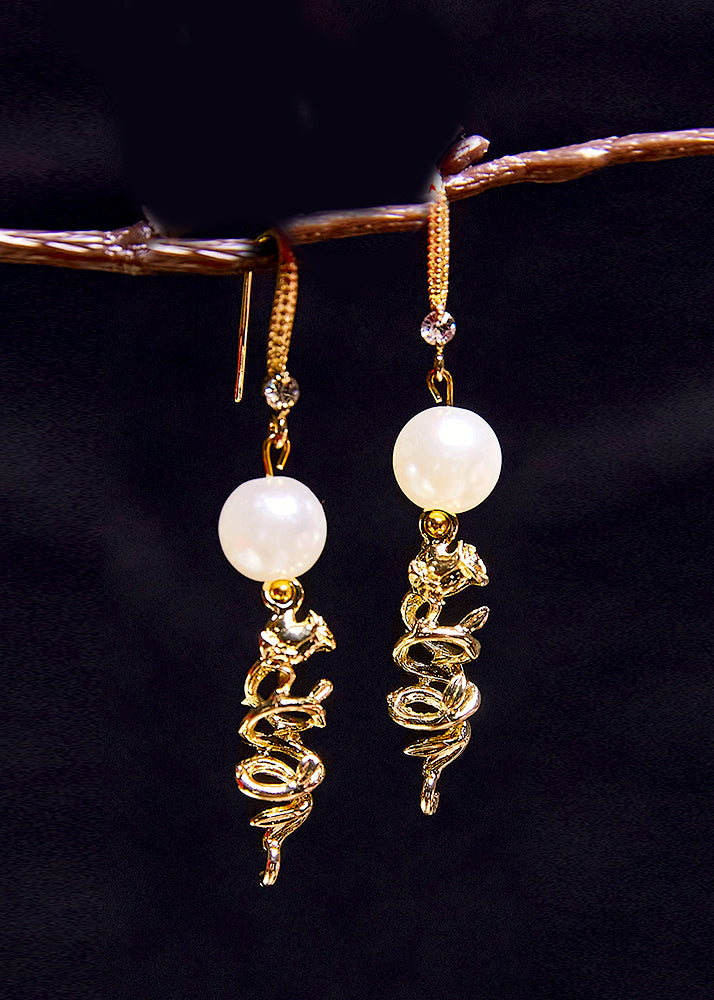 Women Original Design 14K Gold Pearl Drop Earrings - Omychic