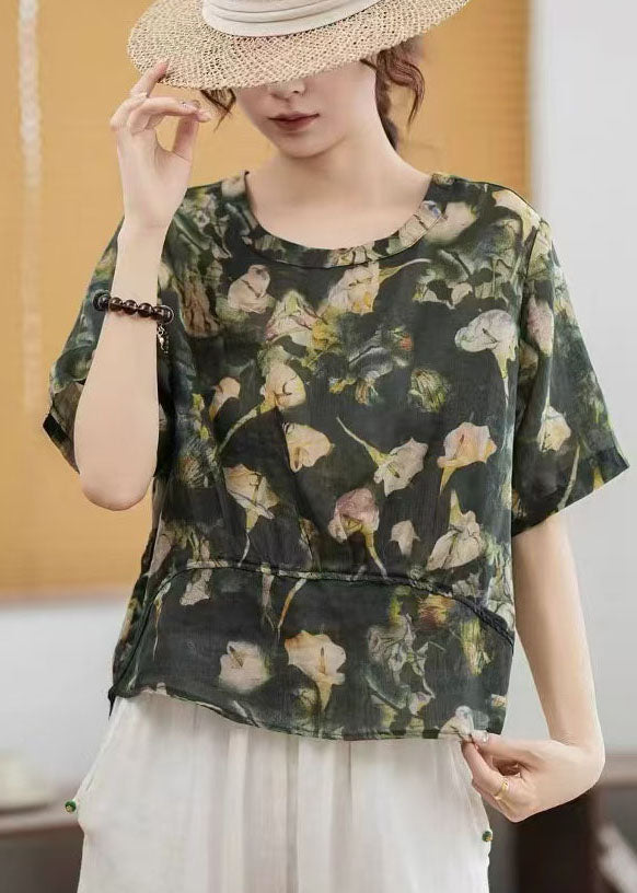 Women Oversized Patchwork Linen Shirts Summer