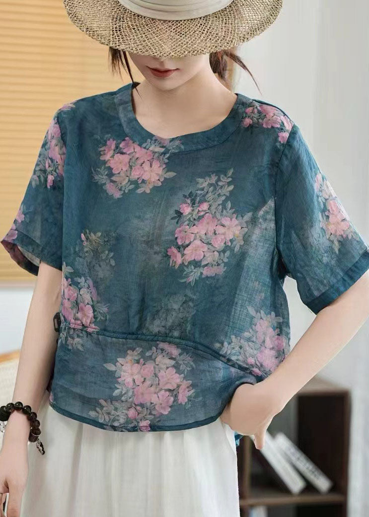 Women Oversized Patchwork Linen Shirts Summer