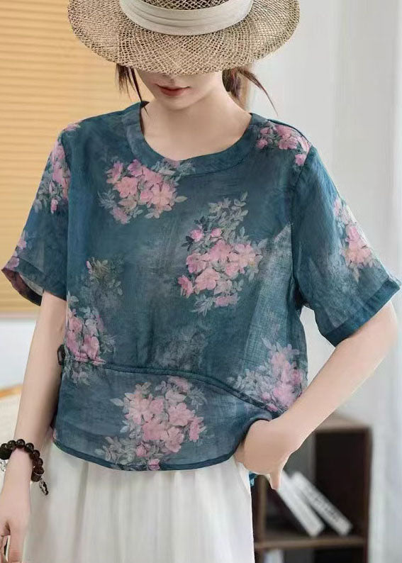 Women Oversized Patchwork Linen Shirts Summer