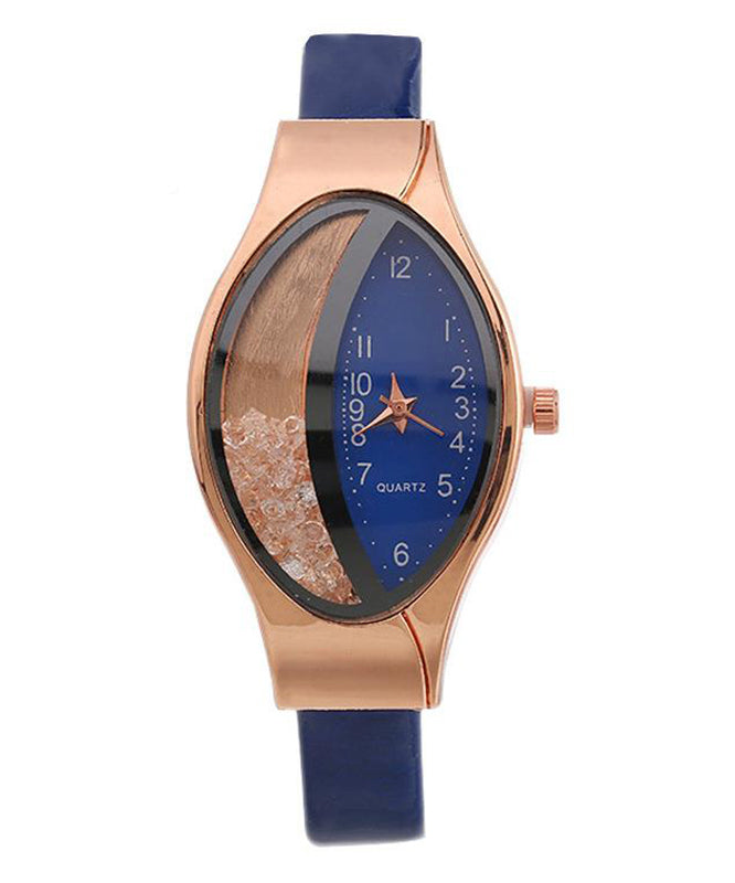 Women Pink Leather Alloy Eye Waterproof Watch