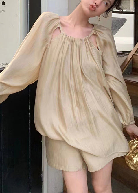 Women Pink Oversized Hollow Out Cotton Two Pieces Set Summer