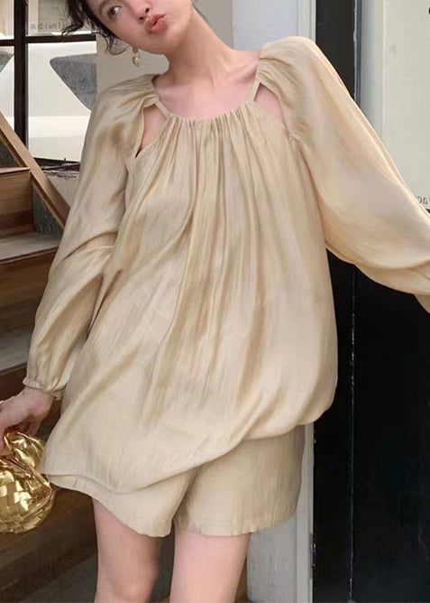 Women Pink Oversized Hollow Out Cotton Two Pieces Set Summer