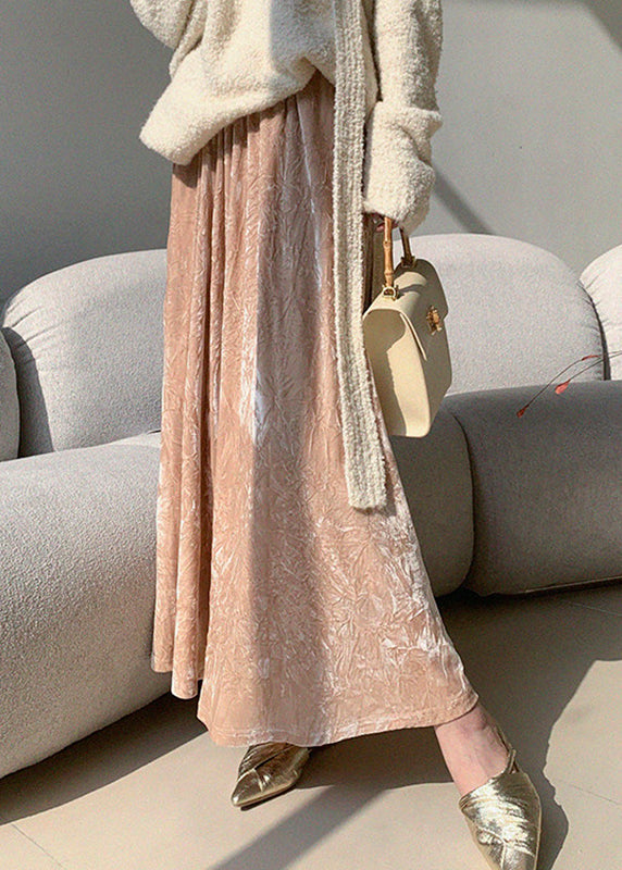 Women Pink Print Elastic Waist A Line Skirts Summer