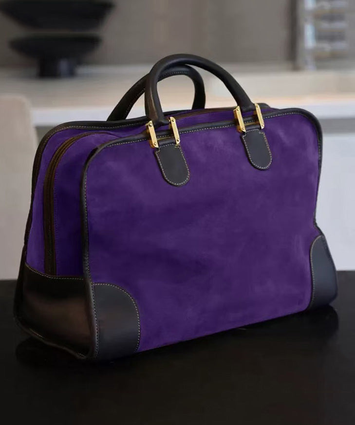 Women Purple Suede Large Capacity Tote Bag