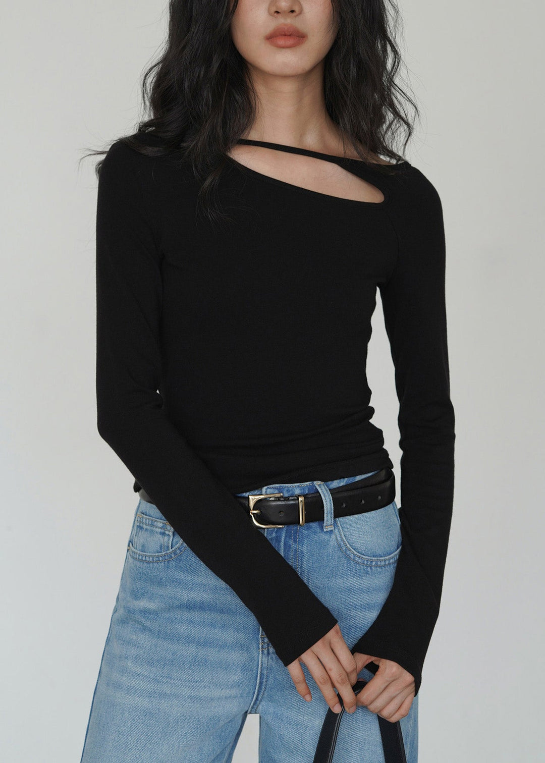 Women Red O Neck Hollow Out Cotton T Shirt Top Spring