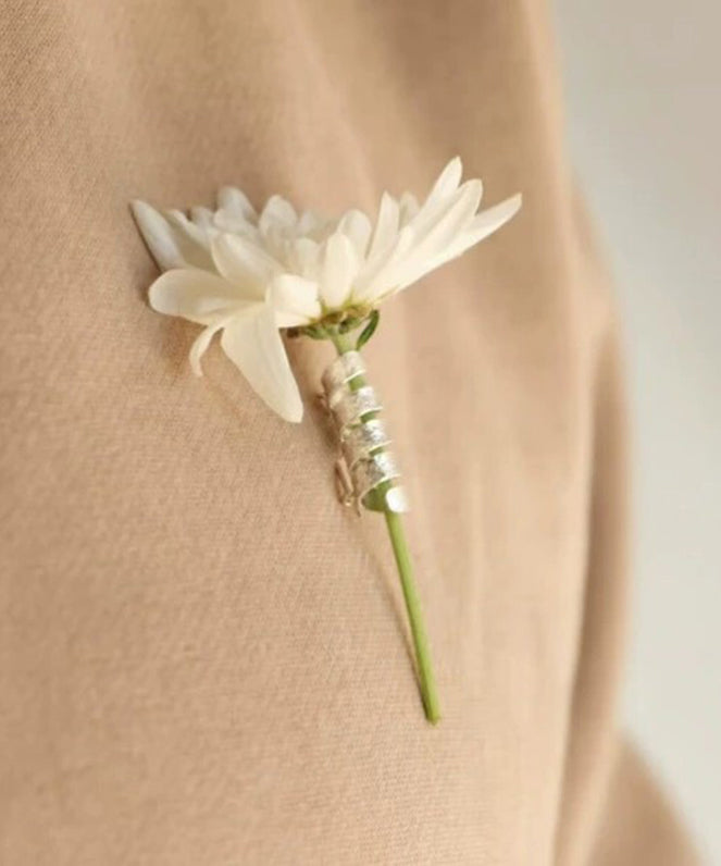 Women Silk Copper Spiral Bouquet Brooches