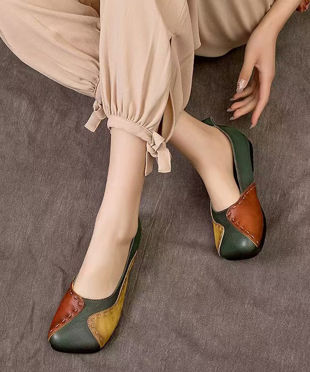 Women Splicing Flat Shoes For Women Colorblock Sheepskin
