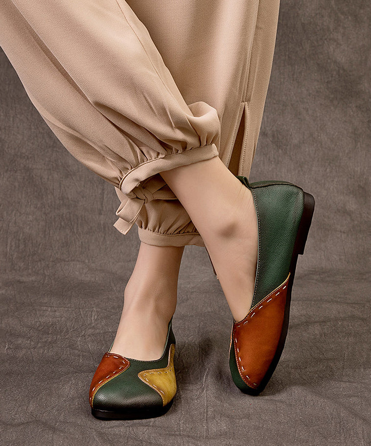 Women Splicing Flat Shoes For Women Colorblock Sheepskin