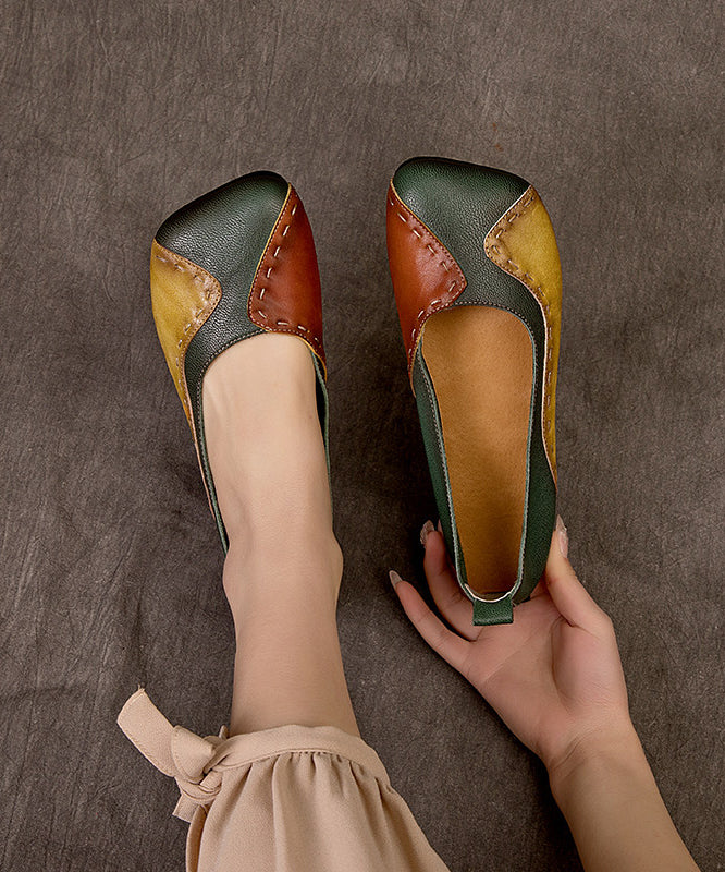 Women Splicing Flat Shoes For Women Colorblock Sheepskin