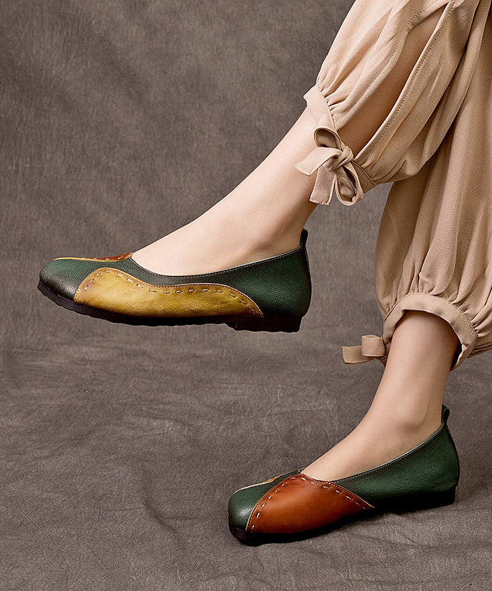 Women Splicing Flat Shoes For Women Colorblock Sheepskin