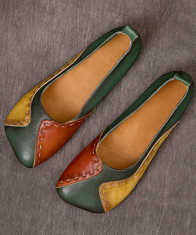 Women Splicing Flat Shoes For Women Colorblock Sheepskin