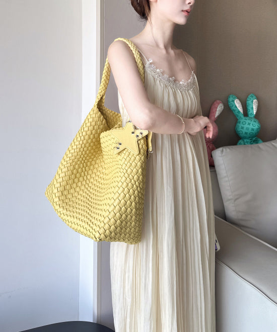 Women Yellow Large Capacity Faux Leather Shoulder Bag
