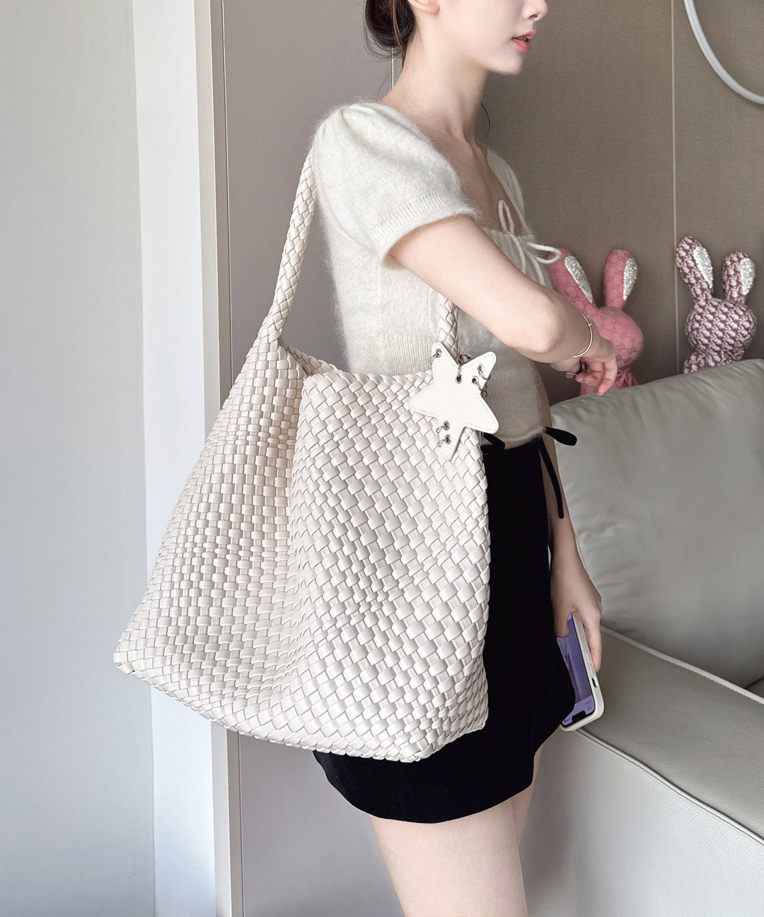 Women Yellow Large Capacity Faux Leather Shoulder Bag