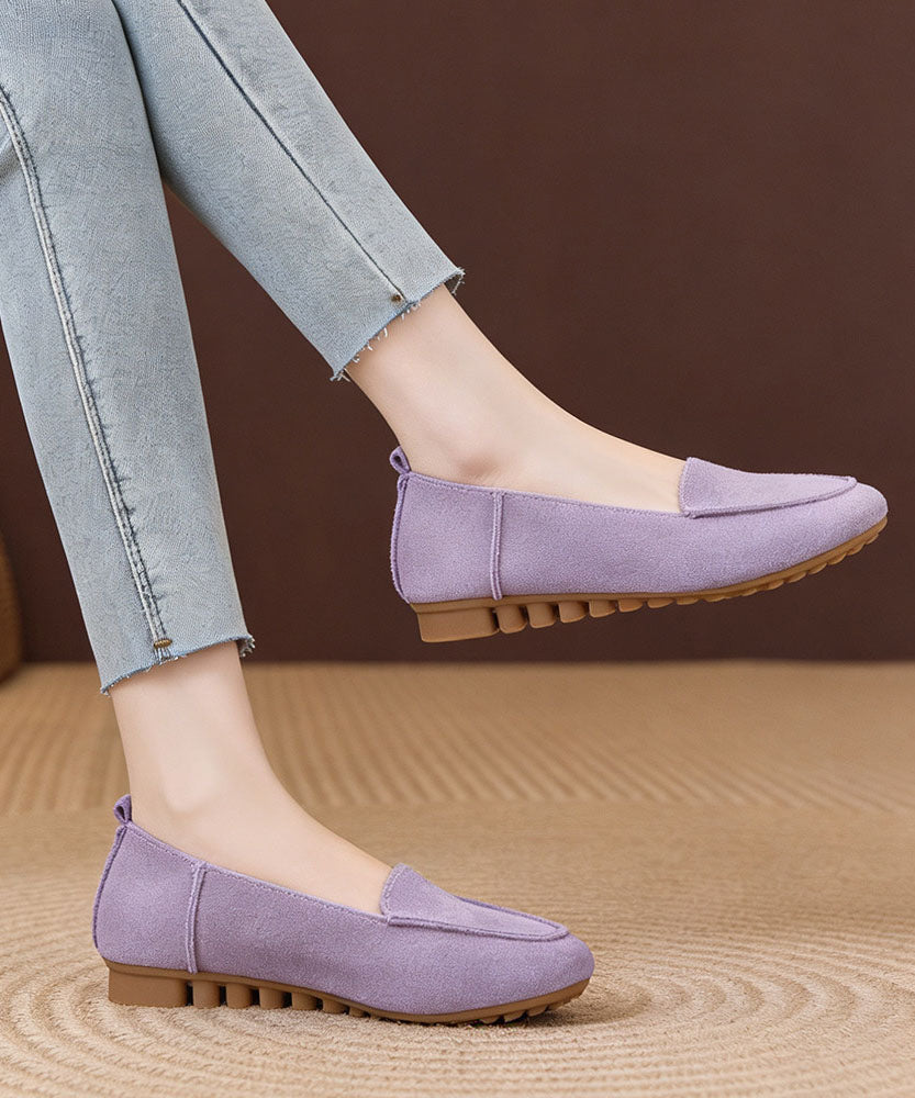 Women Yellow Soft Comfy Penny Loafers Suede Splicing