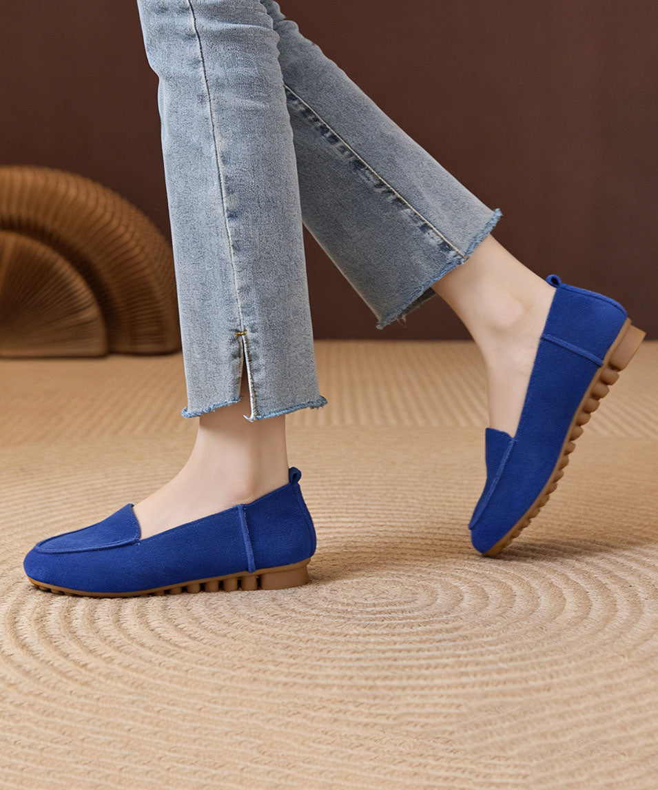 Women Yellow Soft Comfy Penny Loafers Suede Splicing