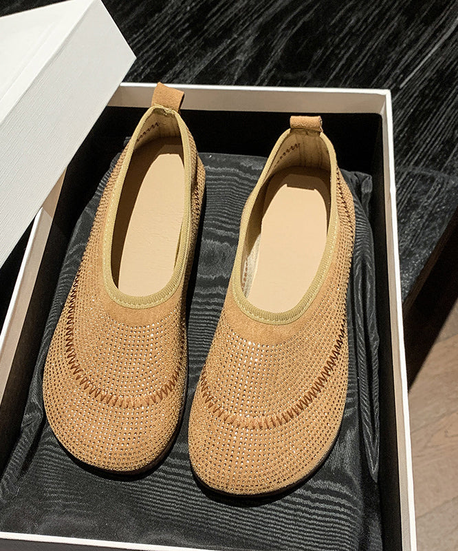 Yellow Breathable Mesh Comfy Splicing Penny Loafers