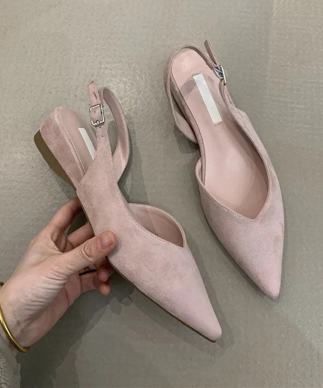 Yellow Flat Shoes For Women Splicing Suede Pointed Toe