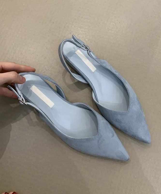Yellow Flat Shoes For Women Splicing Suede Pointed Toe