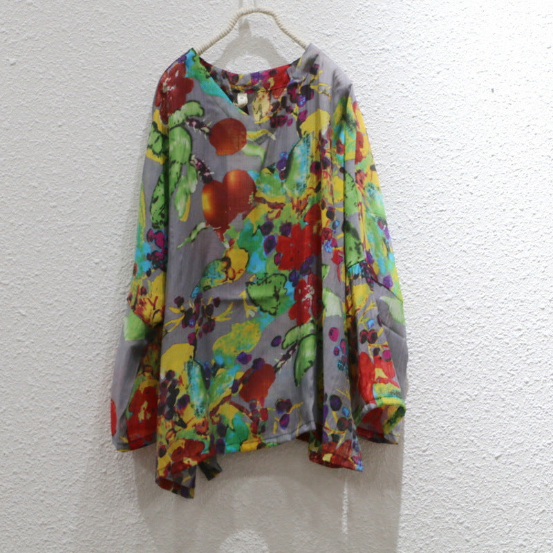 Women Green Breathable Linen Tops Long Sleeve