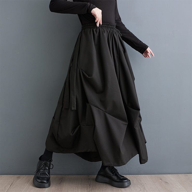 Casual Black Fashion Minimalist Wide Leg Pants