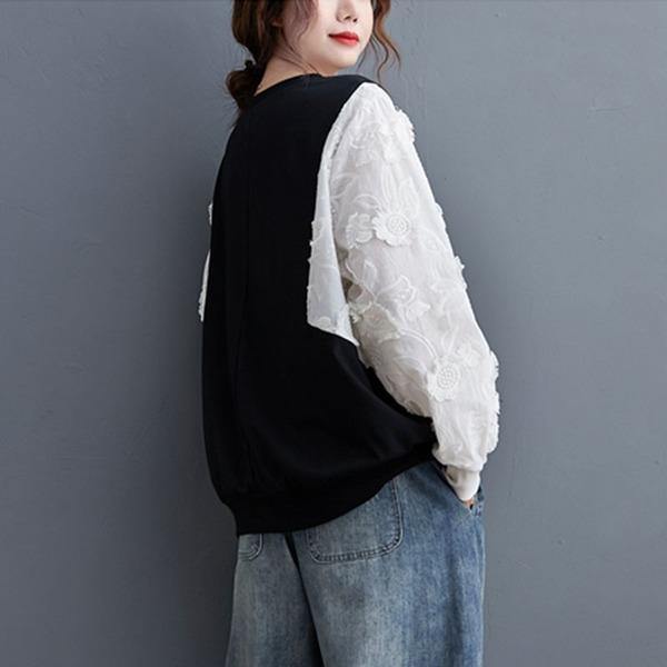 Women Casual Sweatshirt New Arrival 2020 Autumn Korean Simple Style O-neck Patchwork  Tops Pullovers - Omychic