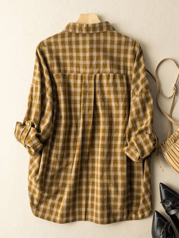 Classic Plaid Style Casual Loose Shirt