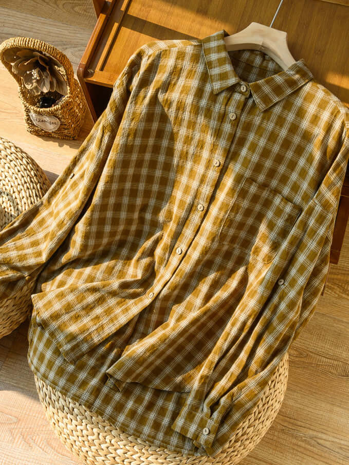 Classic Plaid Style Casual Loose Shirt