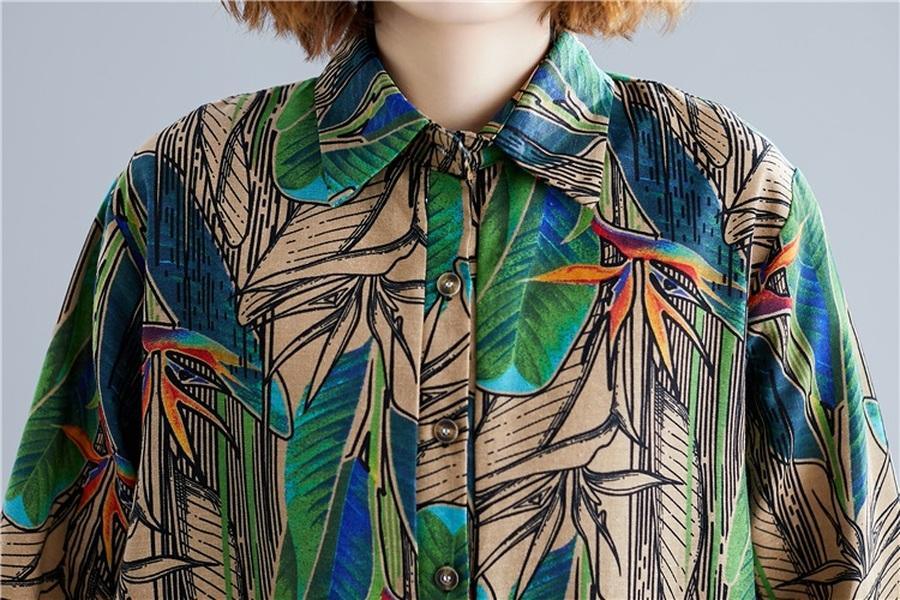 omychic cotton autumn vintage korean style plus size Casual loose shirt women blouse 2020 clothes ladies tops streetwear - Omychic