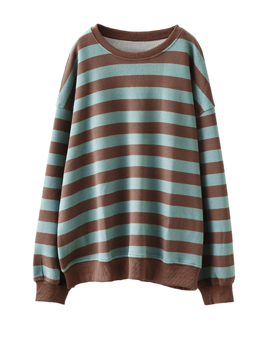 Casual Striped Pullover Loose T-Shirt