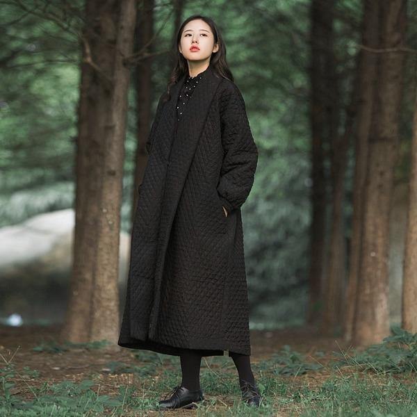 2020 European and American Big Brand Long Loose Black Windbreaker Long Trench Coat - Omychic