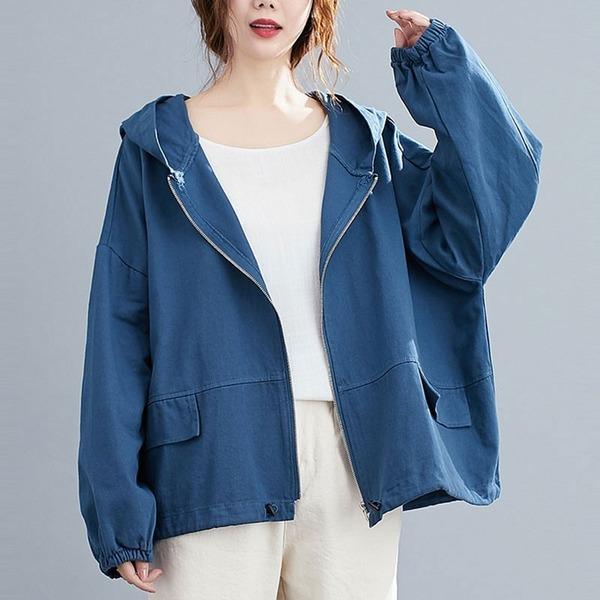 Oversized Women Casual Hooded Jackets Loose Female Cotton Outerwear Coats - Omychic