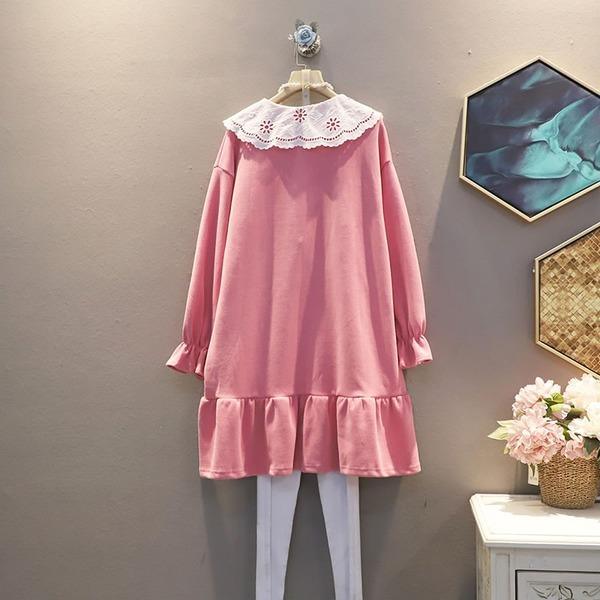 Winter Fashion Elegant Loose Patchwork Pleated Dress Loose Casual Pullover Dress - Omychic