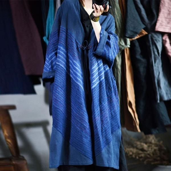 Autumn New Women Cotton Linen Loose Plus Size Coat - Omychic