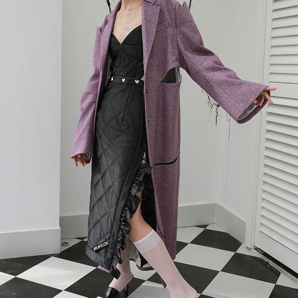 Women Strapless Backless Patchwork Black 2020 Winter Minority Loose Dress - Omychic