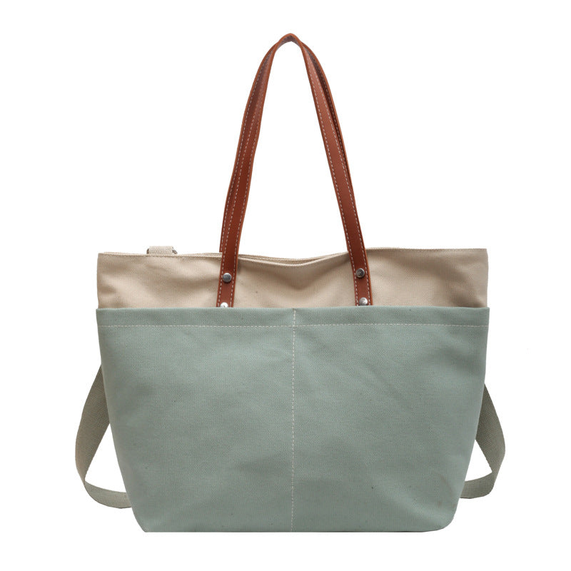 Casual Spliced Commuting Canvas Bag